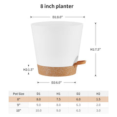 Side view of FaithLand 8 Inch planter pot with detachable watering lip