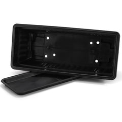 Side view of Fasmov 17-inch black window box planter