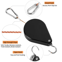 Side view of Gomazonle retractable plant hanger with hook