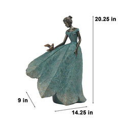 Side view of Guichifun Fairy Statue showing vintage bronze finish