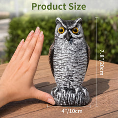 Side view of hand-painted OFFO owl garden decor
