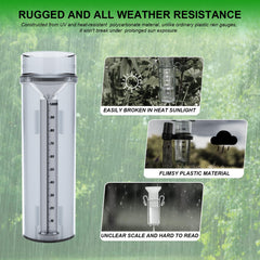 Side view of Holdly Rain Gauge with removable bracket