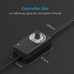 Side view of Hon&Guan 3 Inch Inline Blower Fan showing dimensions