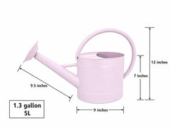 Side view of HORTICAN 1.3 Gallon Velvet Pink Watering Can