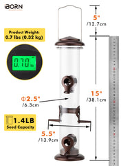 Side view of iBorn Bird Feeder showing heavy-duty metal construction