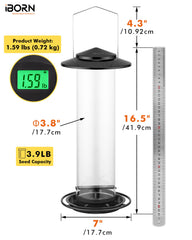 Side view of iBorn Metal Bird Feeder with black finish
