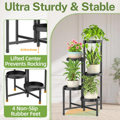 Side view of iDavosic.ly 5 Tier Plant Stand showcasing structure