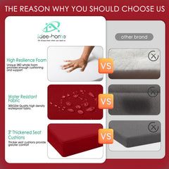 side view of idee-home waterproof outdoor chair cushions
