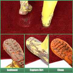 Side view of IM HOME Chenille Door Mat with anti-slip backing