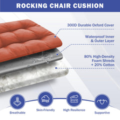 Side view of IPYNBAP Rocking Chair Cushion showing ties