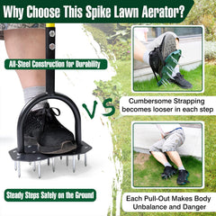 Side view of Jardineer 36-inch Lawn Aerator Tool