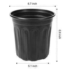 Side view of JERIA 1 Gallon Nursery Pot showing black colour