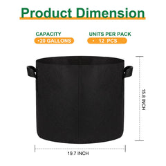 Side view of JERIA 20 Gallon Grow Bag showing fabric material