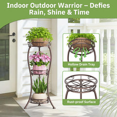 Side view of KMOTASUO 3 Tier Plant Stand