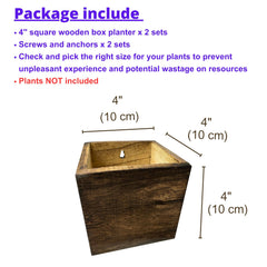 Side view of LáLáGreen Wood Planter Box, showing size and material