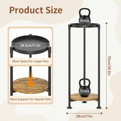 Side view of LASZOLA plant stand with large pots