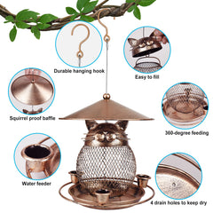 Side view of LBTING bird feeder displaying squirrel-proof design