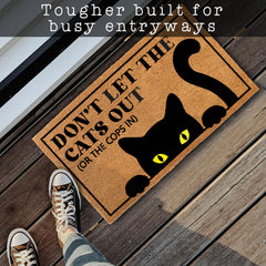 Side view of MAINEVENT Funny Door Mat showing thickness