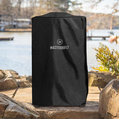 Side view of Masterbuilt smoker cover showing weather-resistant material