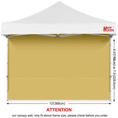 Side view of MASTERCANOPY 12x12 canopy sidewall