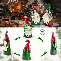 Side view of metal Christmas gnome outdoors