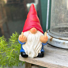 Side view of Middle Finger Gnome Mini 3.5in showing detailed accents