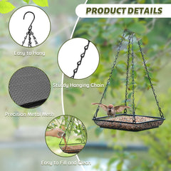 Side view of MIXXIDEA Hanging Bird Feeder Tray