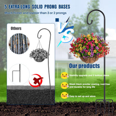 Side view of Ottsuls Adjustable Shepherd Hook in garden