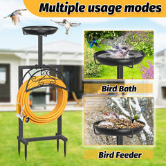 Side view of Ouinis Garden Hose Holder showing stability features