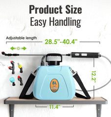 Side view of PASAMIC sprayer showing adjustable nozzle