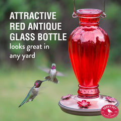 Side view of Perky-Pet Hummingbird Feeder showing wide-mouth opening