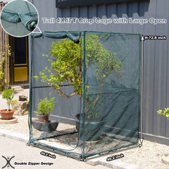 side view of porayhut plant netting cover with double zipper