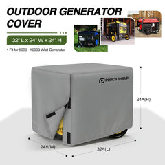 Side view of Porch Shield Generator Cover 32x24x24 inch