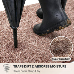 Side view of PURRUGS Dirt Trapping Indoor Door Mat showing low profile