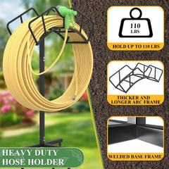 Side view of Qatsrin Garden Hose Holder showing height and design