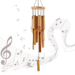 Side view of Rdutuok bamboo wind chimes showing S hook