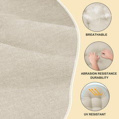 Side view of ROFIEJOX Rocking Chair Cushion showing tufted design