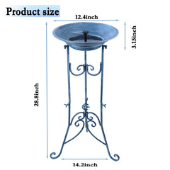 Side view of SMQLJXC bird bath on a patio