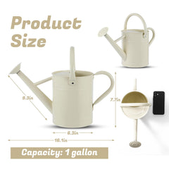 Side view of Stdemarzo 1 Gallon Watering Can with water inside