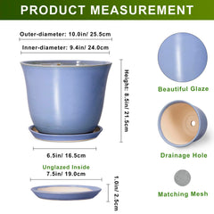 Side view of SUNPOTFOR Ceramic Plant Pot showing drainage hole