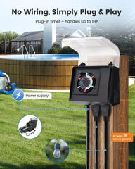 Side view of SURAIELEC pool timer showing dial and trippers
