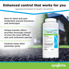 Side view of Syngenta Advion Insect Granular Bait shaker bottle