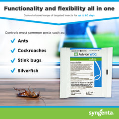 Side view of Syngenta Advion WDG Insecticide packet