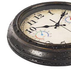 Side view of the Alarllok 12 Inch wall clock showing its waterproof feature