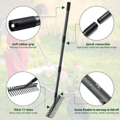 Side view of the DIIG bow rake assembled with adjustable sections
