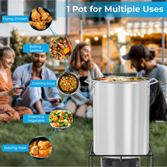 Side view of the FIRE RIOT 30Qt Aluminium Pot