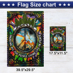 Side view of the FLAGWIX Hippie House Flag