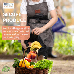 Side view of the Gardening Apron showing cross-back straps