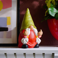 Side view of the gnome statue showing details of the beard and outfit