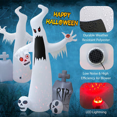 Side view of the HOPOCO inflatable ghost showing three skeletons